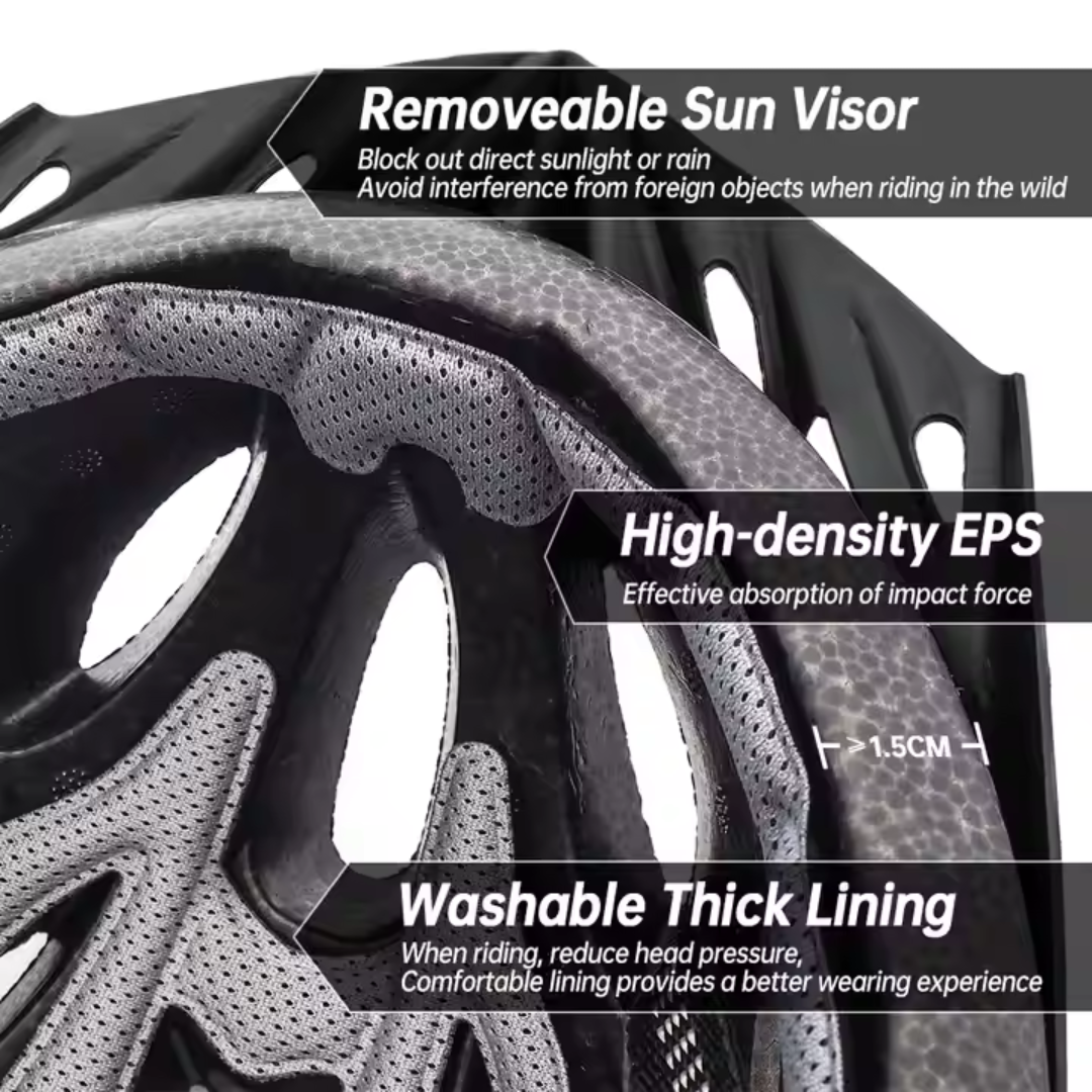 Adult Bicycle Helmet with Visor - Eco-Cruise HT-13V