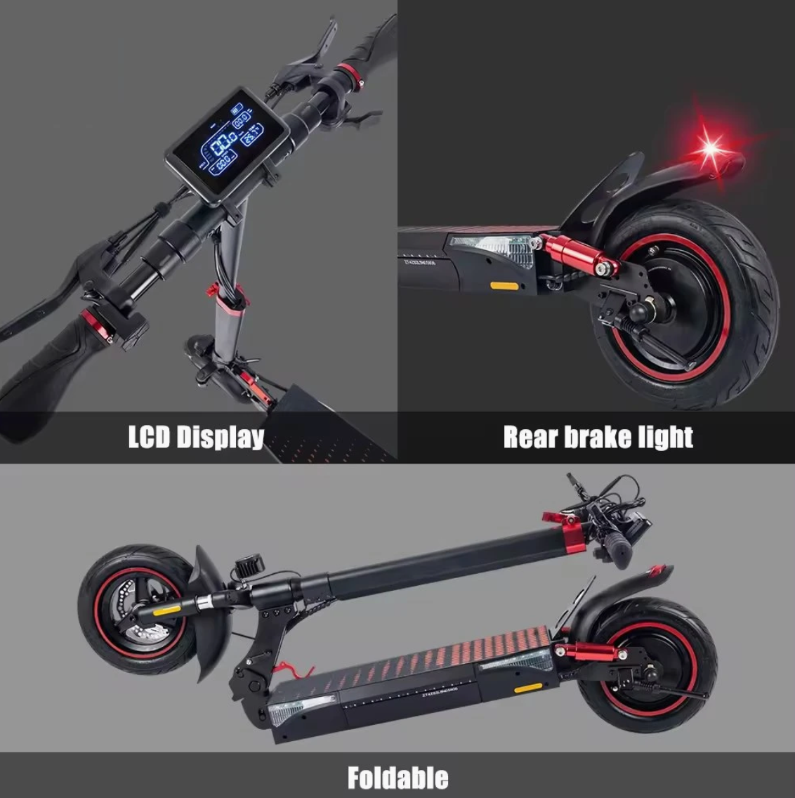 Eco-Cruise KDS-DC27 – 500W scooter, 40 km/h speed, 50-60 km range, foldable, dual disc brakes, stylish lights.